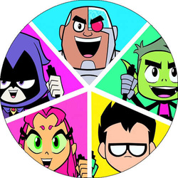 Opłatek tortowy 20 cm, Młodzi Tytani 1 szt.