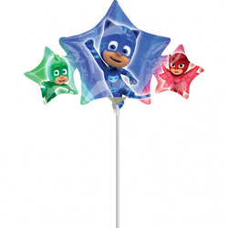 Balon foliowy na patyk PJ Masks, 43x22cm, 1 szt.
