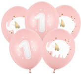 Balony 30 cm, Roczek, Pastel Pale Pink 5  szt.