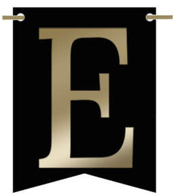 Flagietka, Litera E, Czarna, 1 szt.