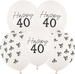 Balony Białe Czarne Kokardki Happy 40 URODZINY 5sz