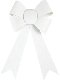 Kokarda brokatowa duża biała 18,5x29cm