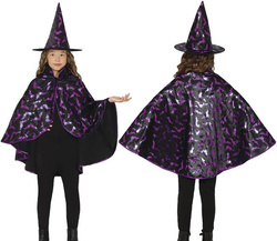 Zestaw Kostium Strój Czarna Fioletowa CZAROWNICA