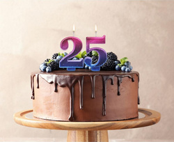 Świeczka na Tort Cyfra 5 Metalik Nocne Niebo 8cm