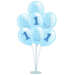 Stojak na balony 7 szt. balonów na roczek Chłopiec