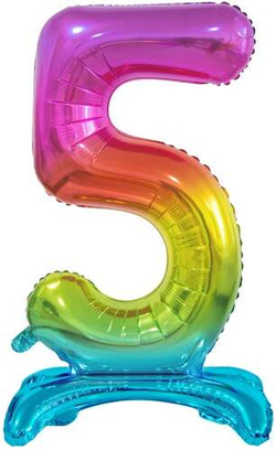 Balon foliowy B&C Cyfra stojąca 5,tęczowa 74 cm