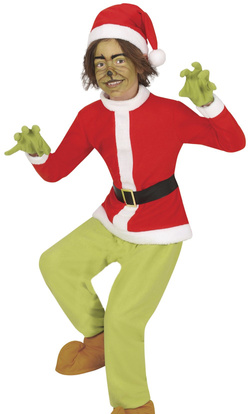 Strój Kostium Zielony Przeciwnik Świąt 10-12 lat