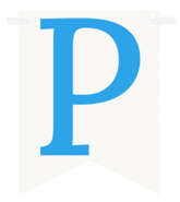 Flagietka, Litera P, Niebieska, 1 szt.