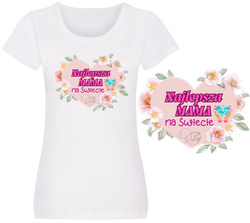 Koszulka damska Biała NAJLEPSZA MAMA NA ŚWIECIE, S
