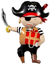 Balon Foliowy Wesoły PIRAT Kapitan Statku 60x90cm