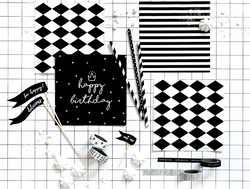 Serwetki HAPPY BIRTHDAY Czarne URODZINY 20szt.