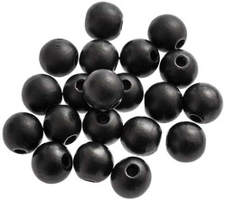 Drewniane Koraliki Matowa Czerń, 16mm 20szt