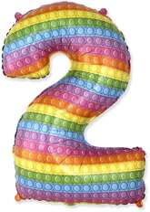 Balon Foliowy Cyfra 2 Dwa POP IT Urodziny 85cm