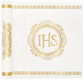 Organza Bieżnik Komunijny Złoty IHS 30cm x 5m