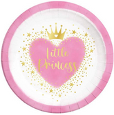 Talerzyki Papierowe MAŁA KSIĘŻNICZKA Serce 23cm 8s