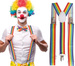Kolorowe Tęczowe SZELKI Klauna Clown Cyrk Strój
