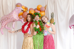 Zestaw Hawajski ZIELONY Kwiaty Aloha Hawaje
