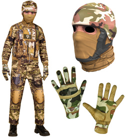 Strój Kostium ŻOŁNIERZ Moro Wojsko Komandos 8-10 l