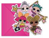 Zaproszenia z Kopertami LOL Glitterati, 6 szt.