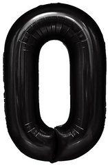 Balon foliowy cyfra 0 ZERO czarny 100 cm