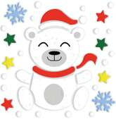 Dekoracja Ozdoba Żelowa na Okno MIŚ Zima