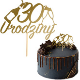 Topper na Tort 30 URODZINY Party ZŁOTY