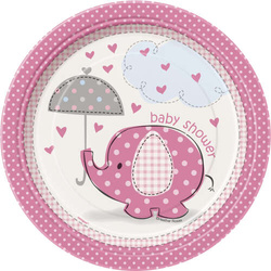 Talerzyki na Baby Shower Dziewczynka 18cm 8 szt.