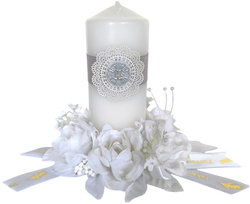 Świeca komunijna 15cm srebrna 1 szt.