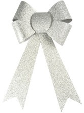 Kokarda brokatowa duża srebrna 18,5x29cm