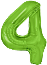 Balon Foliowy Cyfra 4 CZTERY Zielony Party 100cm