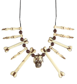 NASZYJNIK Szyję KOŚCI Czaszka Szaman Jaskiniowiec