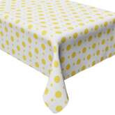 Obrus foliowy w grochy żółty, 100x130cm