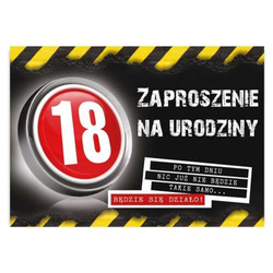 Zaproszenie na 18 urodziny "Danger", 1 szt.