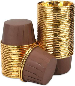 Foremki Papilotki na Muffiny Brązowo Złote 50szt.