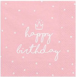 Serwetki HAPPY BIRTHDAY Róż URODZINY 33x33cm 20szt