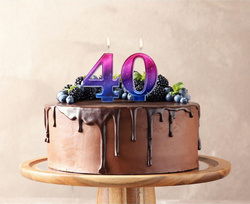 Świeczka na Tort  Cyfra 4 Metalik Nocne Niebo 8cm