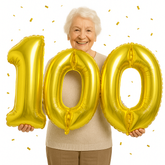 Zestaw Balonów Foliowych Liczba 100, złote, 100cm