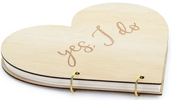 Drewniana księga gości - Serce, 26.5x25 cm