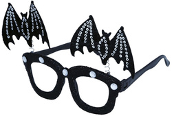 OKULARY Czarne NIETOPERZE na Sprężynkach Halloween