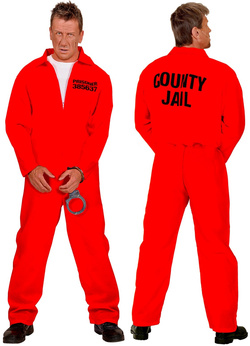 Strój Kostium Skazaniec WIĘZIEŃ Psychopata, S