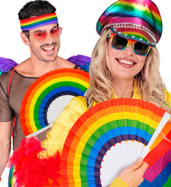 WACHLARZ Składany Kolorowy TĘCZOWY Parada LGBTQ+