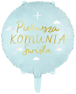 Balon foliowy Komunia Święta, 45 cm