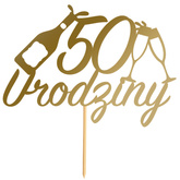 Topper na Tort 50 URODZINY Party ZŁOTY