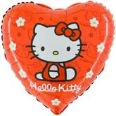 Balon Foliowy Serce Hello Kitty Urodziny 45cm