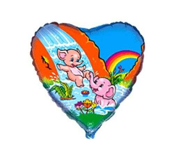 Balon foliowy 18" FX - "Wesołe Słonie"