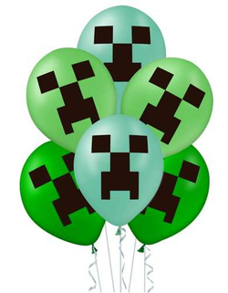 Zestaw balonów Zielone Minecraft 12 cali, 12 szt.