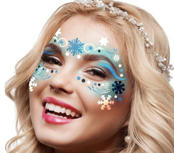 Szablon Zestaw Makijażu Twarzy MakeUp Płatki Śnieg