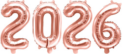 Zestaw Balonów Foliowych 2026, 35cm rose gold
