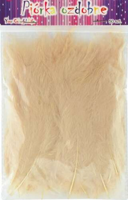 Piórka Beżowe 10-12cm op. 50szt.