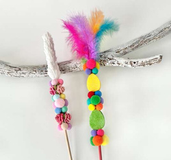 Pompony Pluszowe Kolorowe Juicy Mix 60szt.